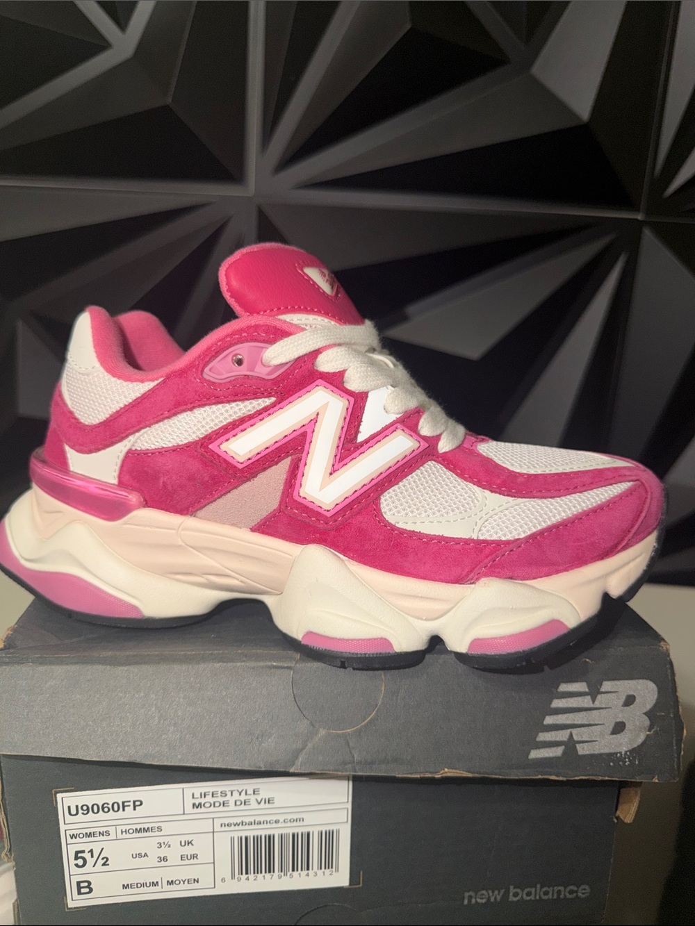 New Balance Kids Pink and White Chunky Athletic Sneakers